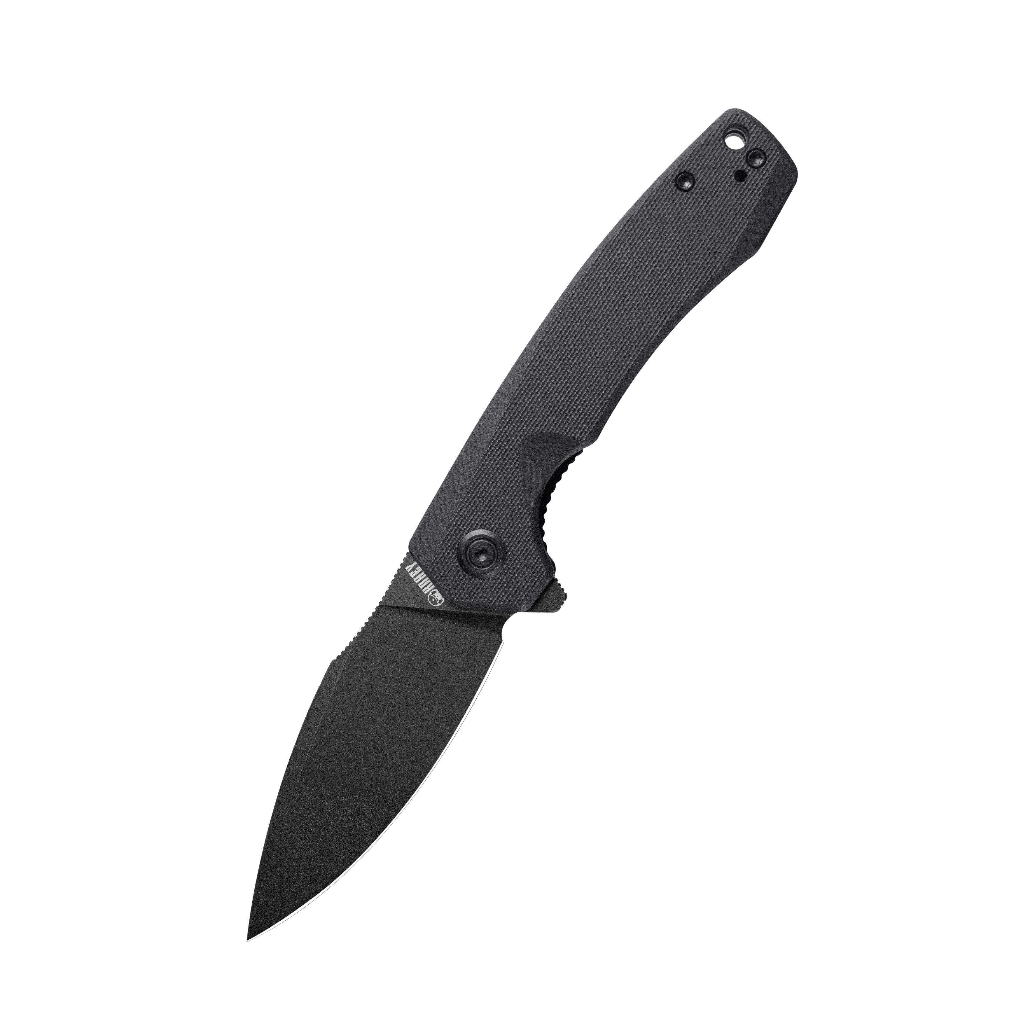 Kubey Calyce Liner Lock Flipper Folding Knife Black G10 Handle 3.27" Blackwashed AUS-10 KU901L