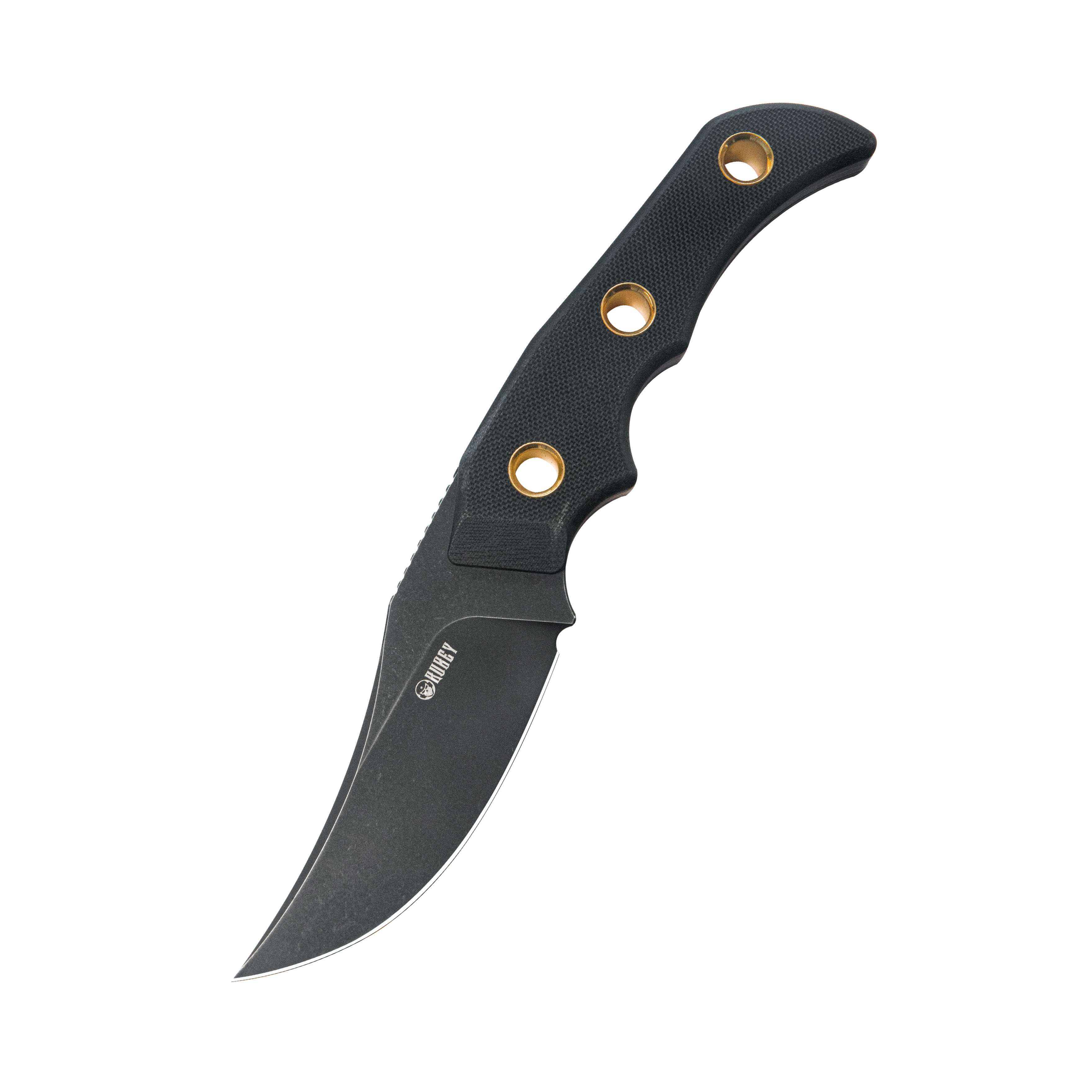Kubey Blade Hunter Clip Point EDC Fixed Blade Knife Black G-10 Handle 3.38" Blackwash 14C28N KU375B