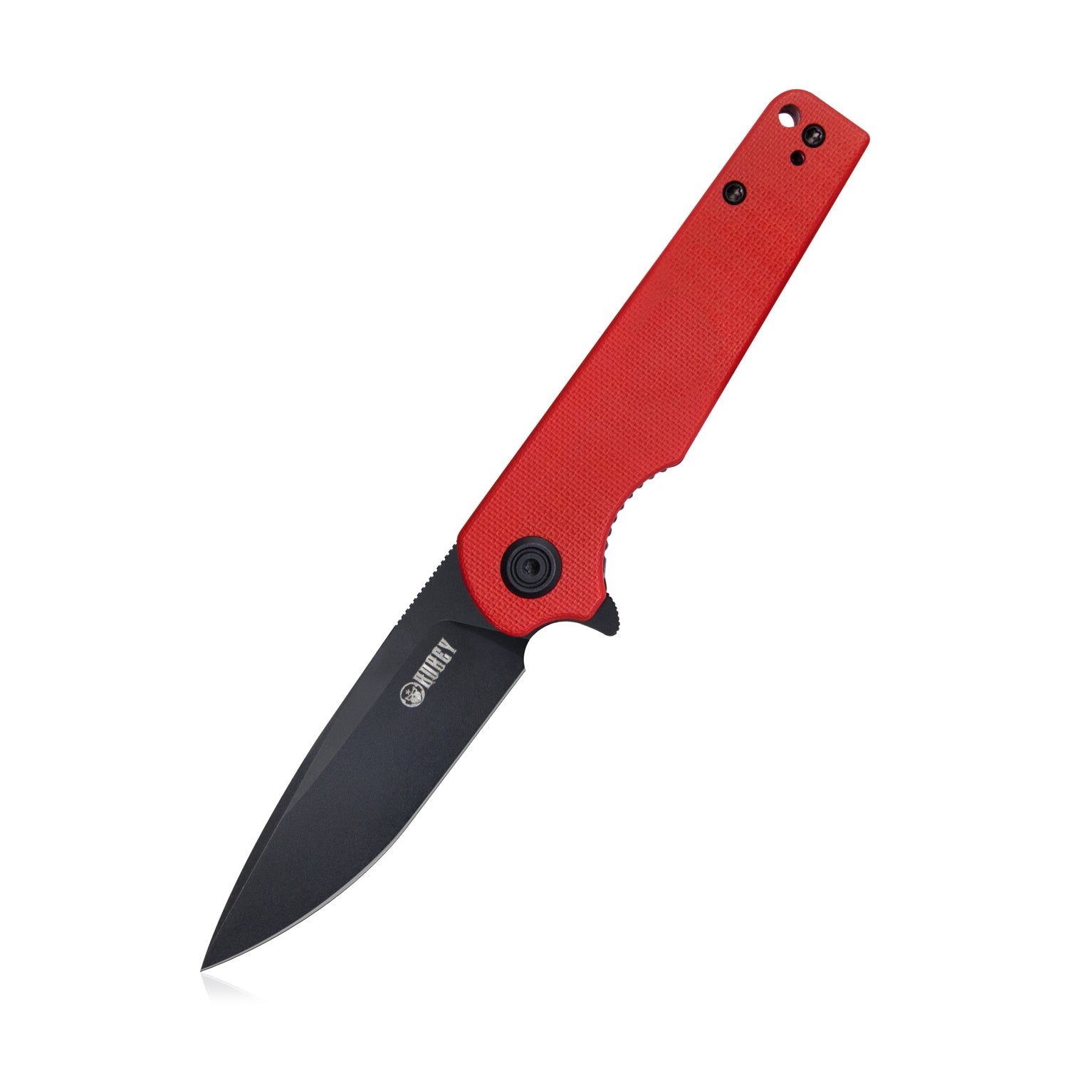 Kubey Wolverine Liner Lock Folding Knife Red G10 Handle 2.91" Dark Stonewashed D2 KU233E