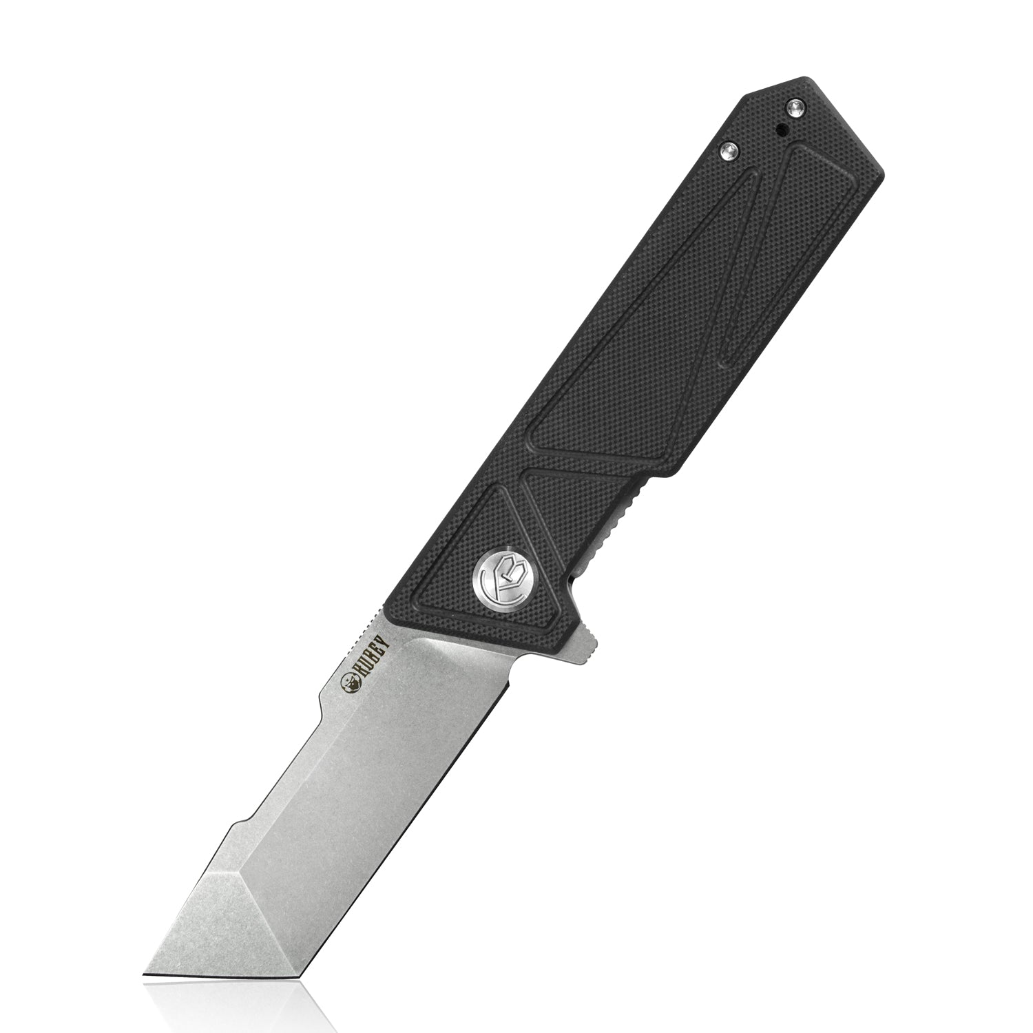 Kubey Avenger Outdoor Edc Folding Pocket Knife Black G10 Handle 3.07" Bead Blasted D2 KU104A