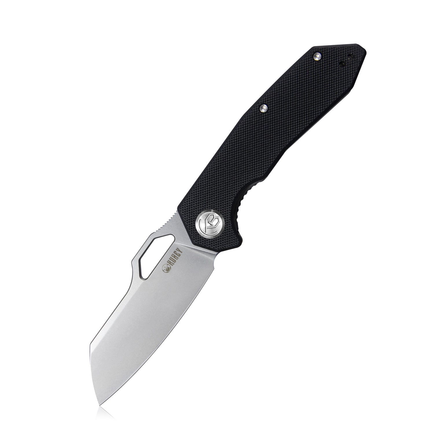 Kubey Coeus Liner Lock Folding Knife Black G10 Handle 3.15" Bead Blasted D2 KU292A