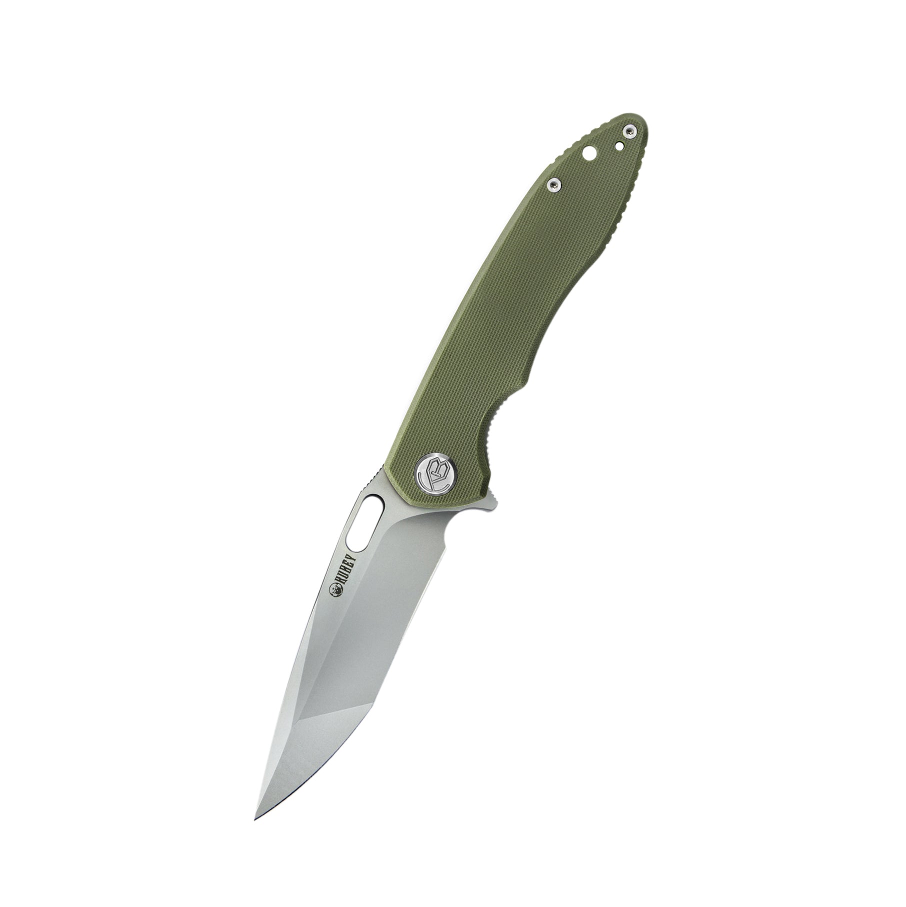 Kubey Darkness Liner Lock Flipper Folding Knife Green G10 Handle 4.72" Beadblast D2 KU003B