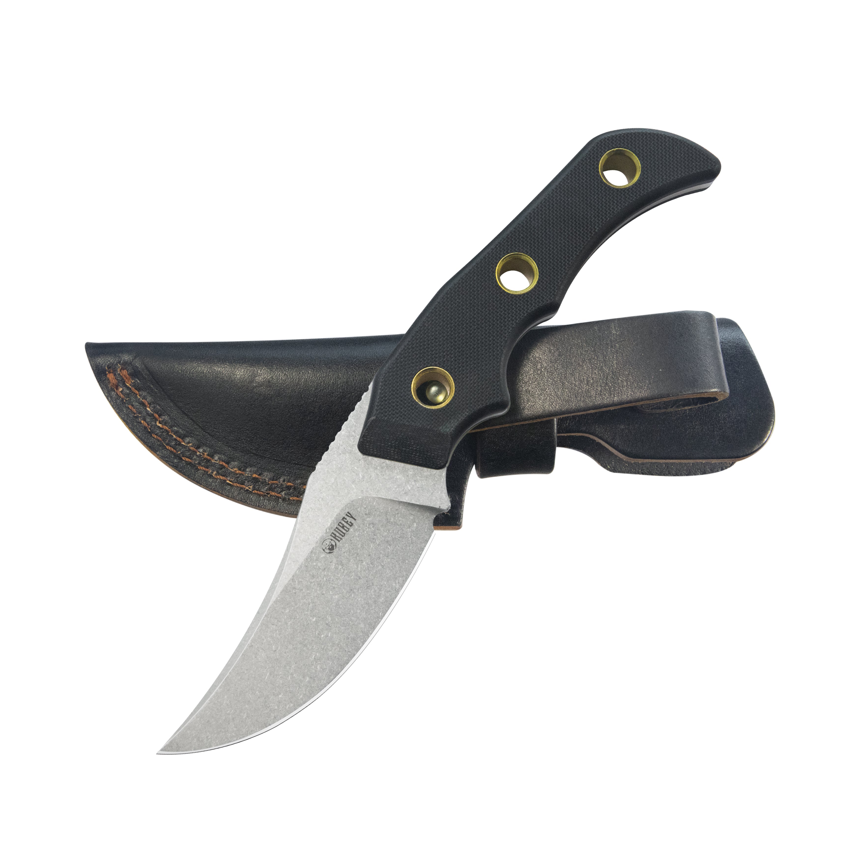 Kubey Blade Hunter Clip Point EDC Fixed Blade Knife Black G-10 Handle 3.38" Beadblast 14C28N KU375A