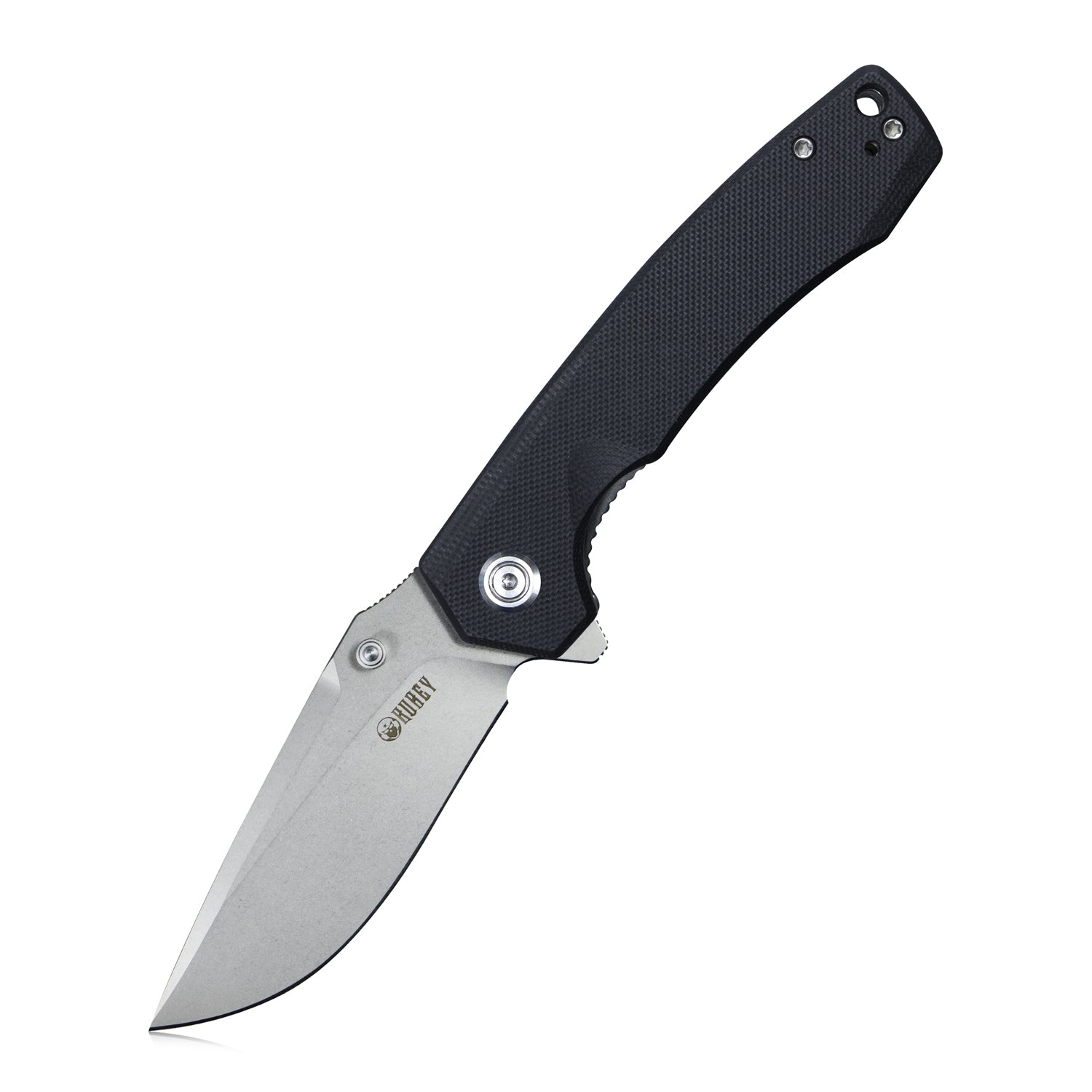 Kubey Calyce Liner Lock Flipper Folding Knife Black G10 Handle 3.27" Bead Blasted D2 KU901A