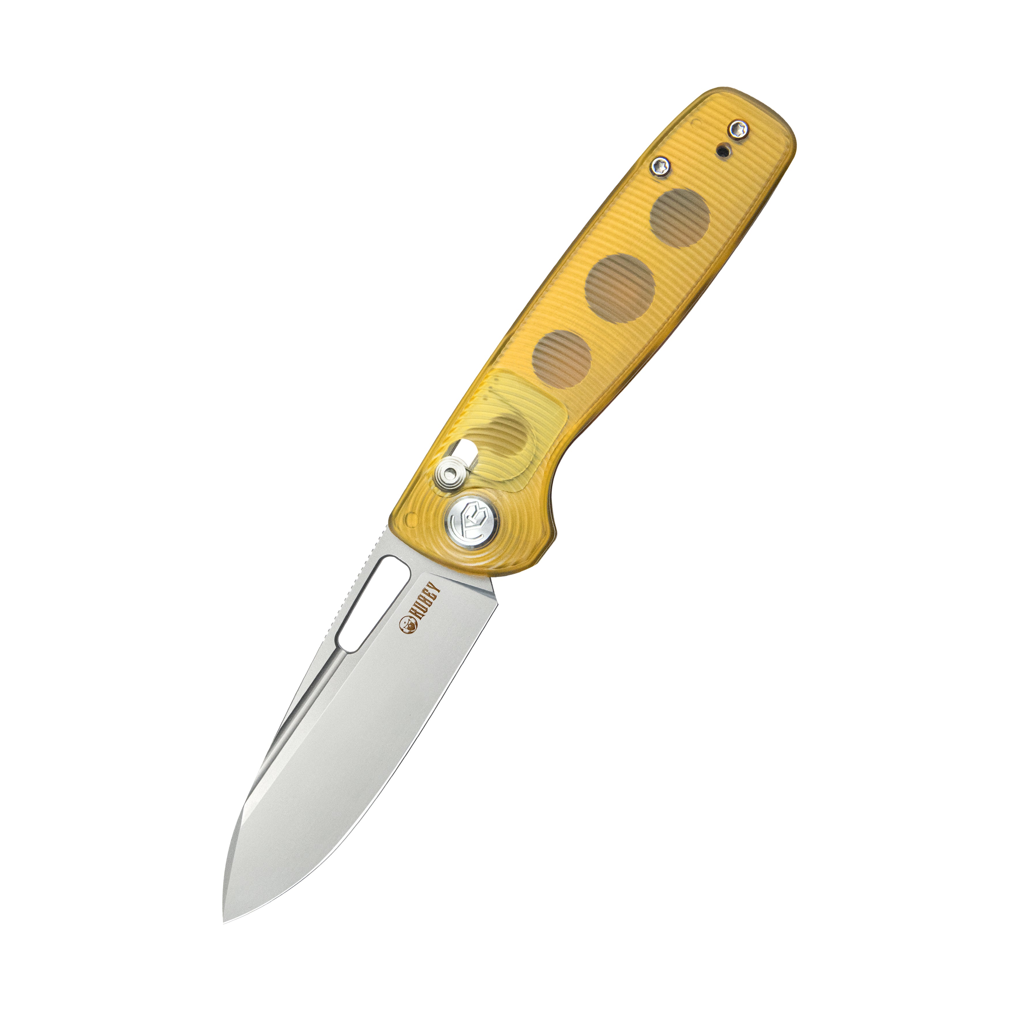 Kubey Bluff Crossbar lock Everyday Carry Pocket Folding Knife Ultem Handle Sandblast 14C28N Blade KU248A