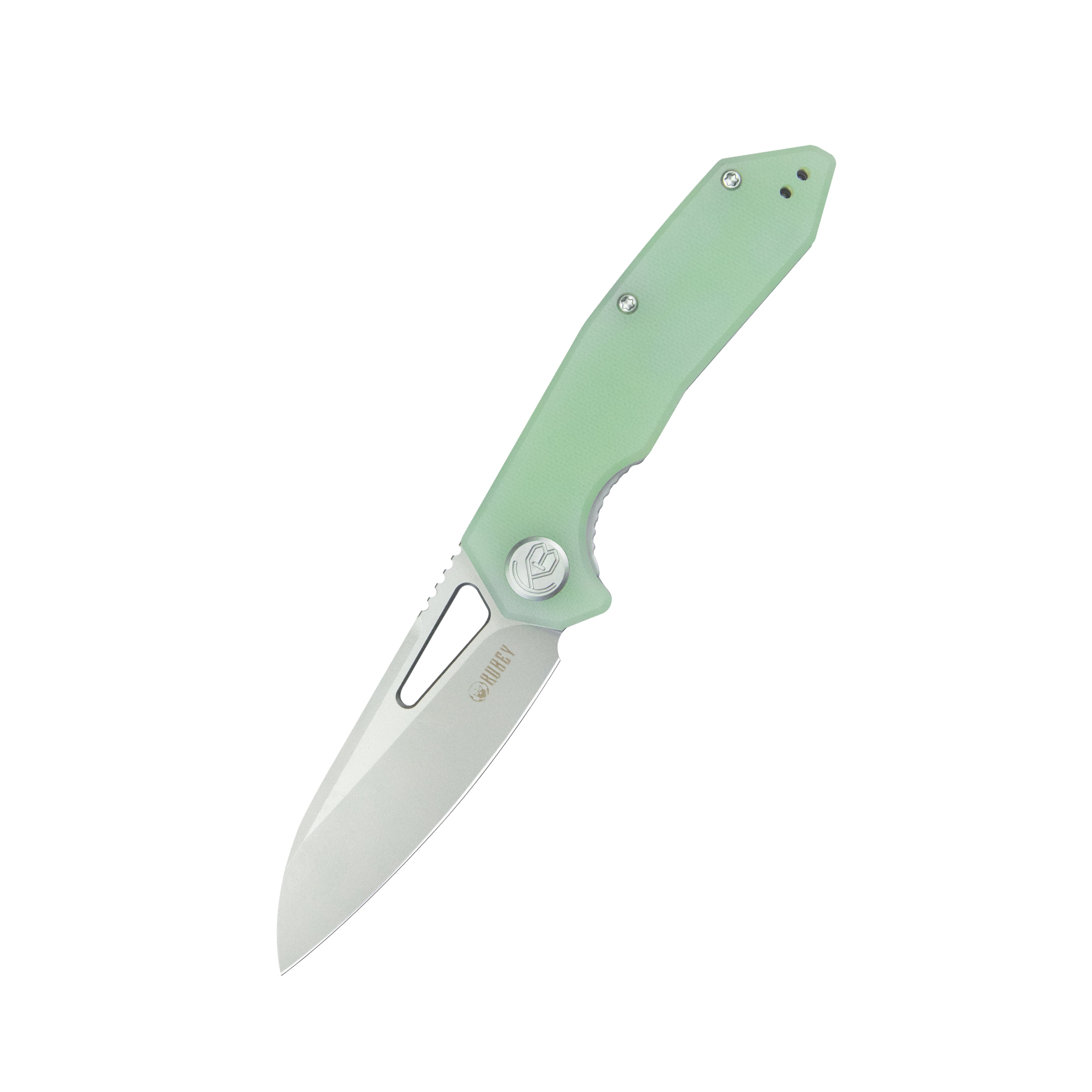 Kubey Vagrant Liner Lock Folding Knife Jade G10 Handle 3.1" Sandblast 14C28N KU291M