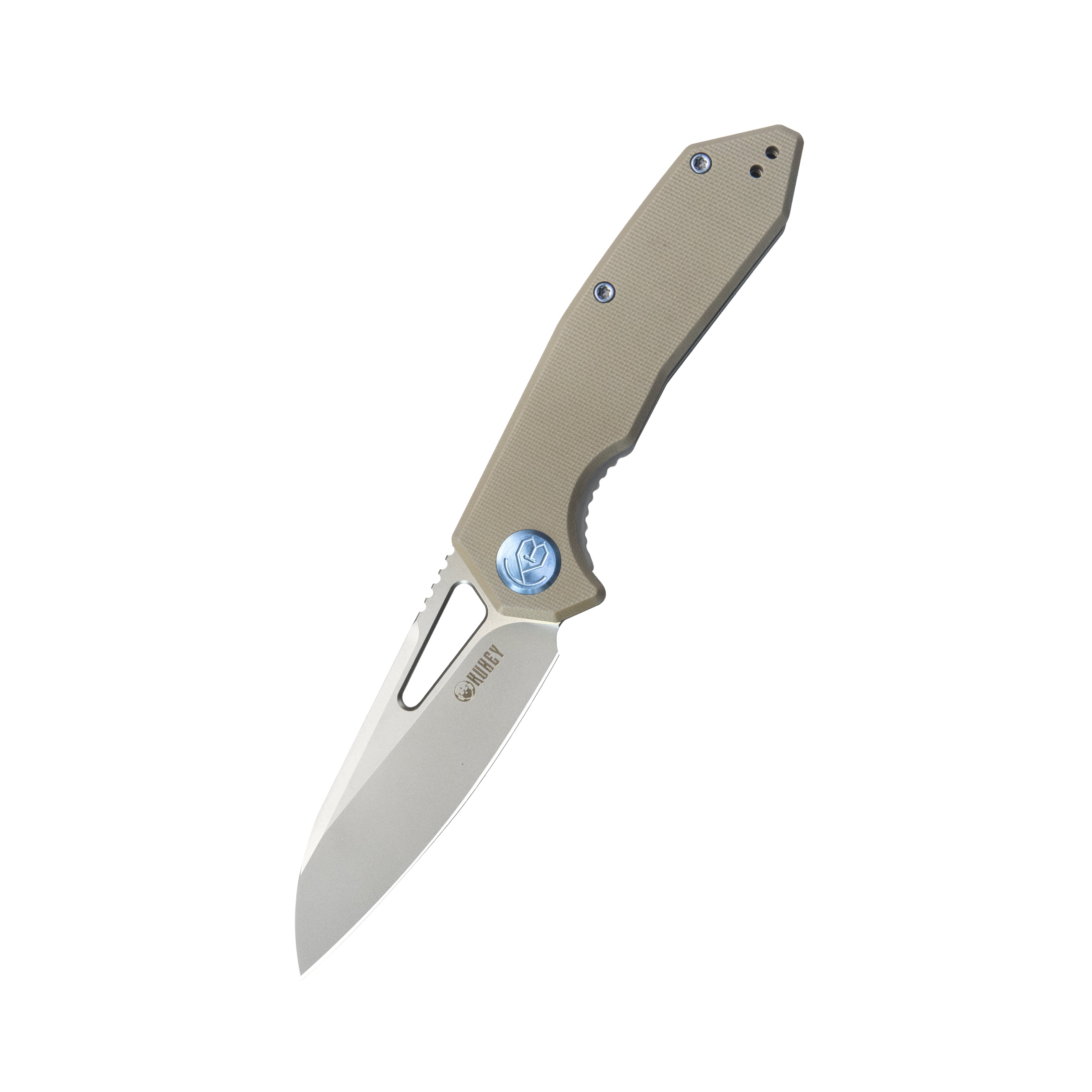 Kubey Vagrant Liner Lock Folding Knife Tan G10 Handle 3.15" Sandblast M390 KB291T